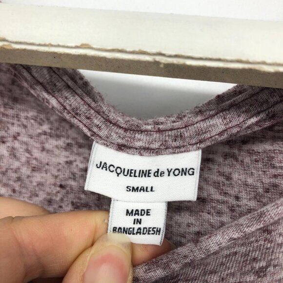 Silver Icing Jacqueline de  Yong Purple marled frilled cap sleeve NWT tee small - Picture 4 of 14